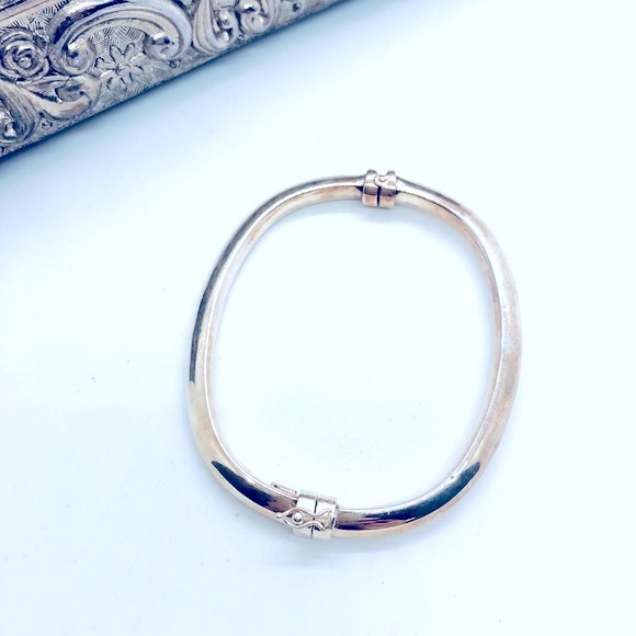 Vintage DYADEMA Silver Hinged Bracelet - Picture 8 of 10